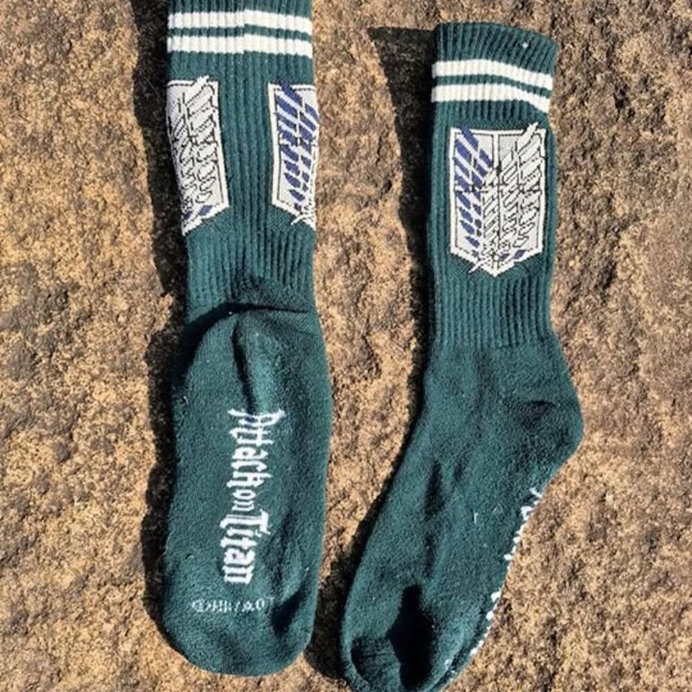 Attack on Titan Survey Corps Socks – Mid‑Calf – Green